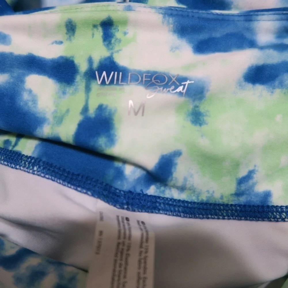 Wildfox Tie Dye Leggings Yoga‎ Workout Full Length Gym Hippie Green Blue